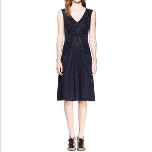 Tory Burch Meris Navy Beaded Gown / Dress Sz Small
